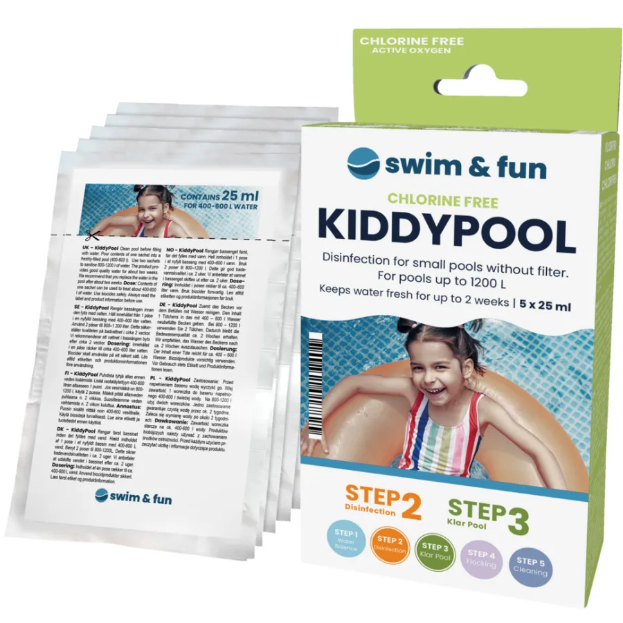 Swim & Fun Poolkemi & Testudstyr*KiddyPool vandpleje til soppebassin 5 x 25 ml -