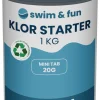 Swim & Fun Poolkemi & Testudstyr*Klor Starter hurtigklor 20 gr tabs 1 kg -