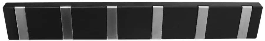 HOME it Knager & Knagerækker*Knagerække flex sort 6 knager 48,4 cm