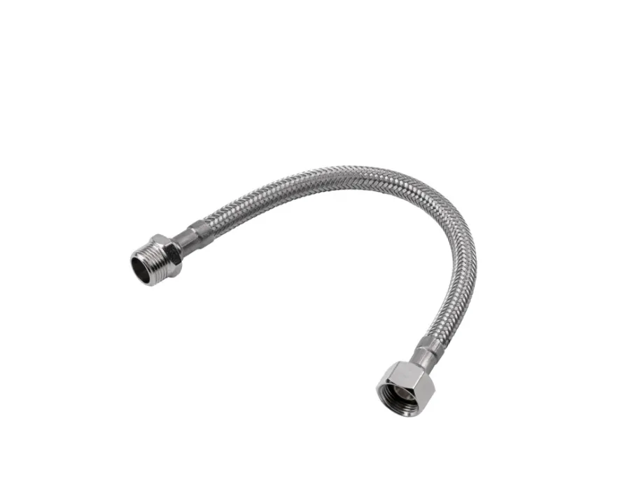Flexslanger*Kombi Flex forlængerslange 25 cm 3/8" nippel x 3/8" omløber