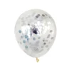 Pynt & Festudstyr*Konfettiballon 30 cm 5 stk. sølv