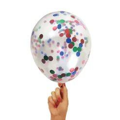 Pynt & Festudstyr*Konfettiballon multifarvet 30 cm 5 stk.