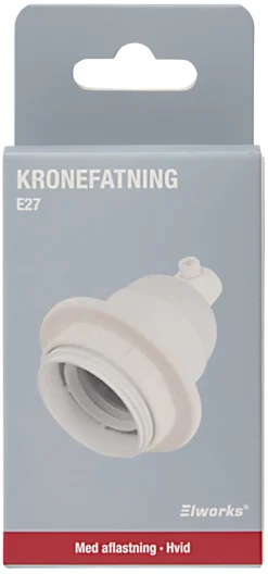 Elworks Elophæng & -Fastgørelse*Kronefatning E27 hvid -