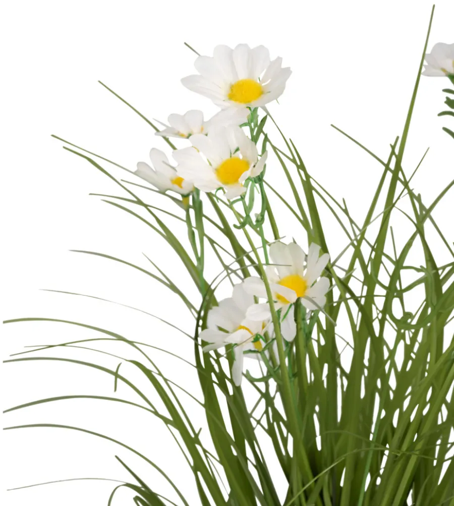 Sæsonafslutning|Kunstige Planter*Kunstgræs med margueritblomster 50 cm