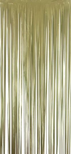 Pynt & Festudstyr*Lametta gardin m/selvklæb 90 x H250 cm guld