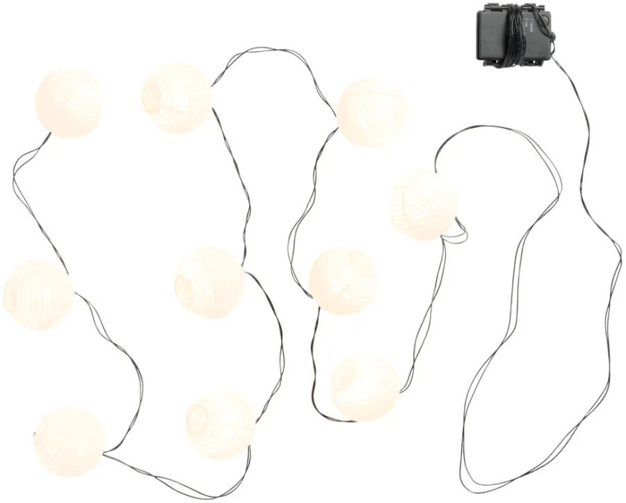 Garden® Sæsonafslutning|Dekorativ Belysning - Udendørs*Lanternelyskæde med 10 LED-pærer -