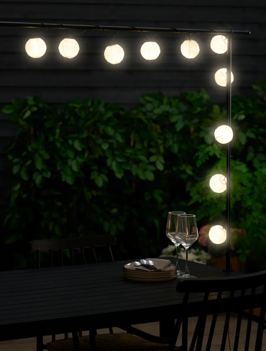 Garden® Sæsonafslutning|Dekorativ Belysning - Udendørs*Lanternelyskæde med 10 LED-pærer -