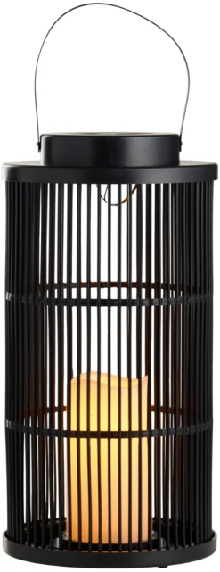 Garden® Sæsonafslutning|Solcellelamper*Lanterne med solceller Ø18 x 36 cm - Sort