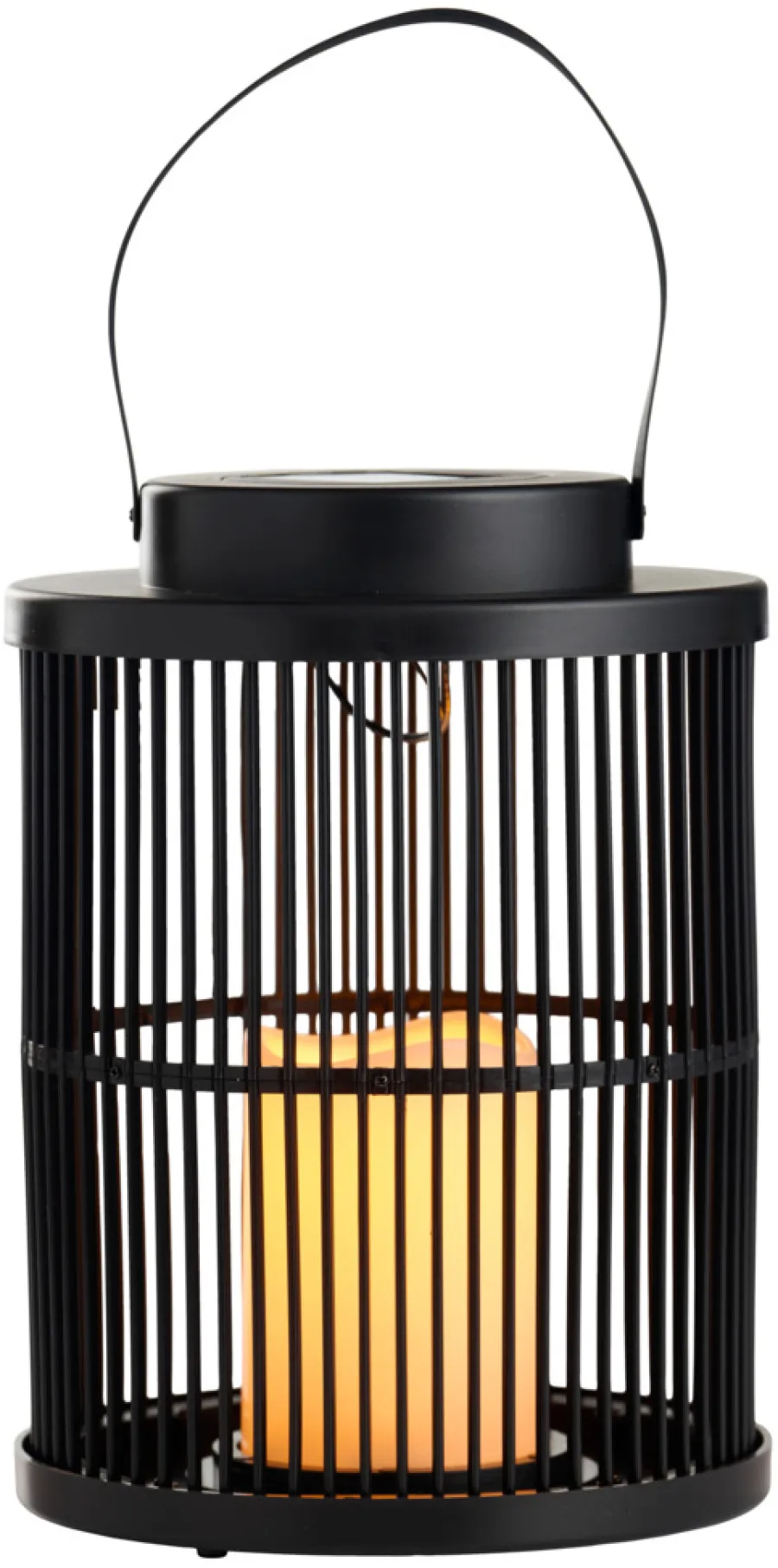 Garden® Sæsonafslutning|Solcellelamper*Lanterne med solceller Ø18 x 25 cm - Sort