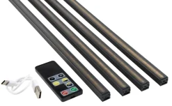 FibroTech Led-Bånd*LED-lysskinne til akustikpanel sort 2,4 meter 4-pk.