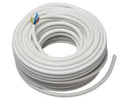Kabler & Ledninger*Ledning rund 3 x 1,5 mm² 25 meter Hvid