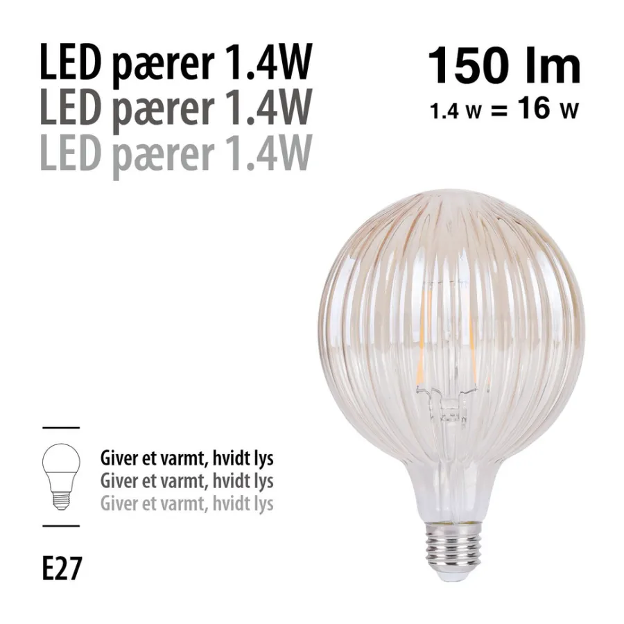 Led-Pærer*LED-pære Stripes Amber 1,4 W E27