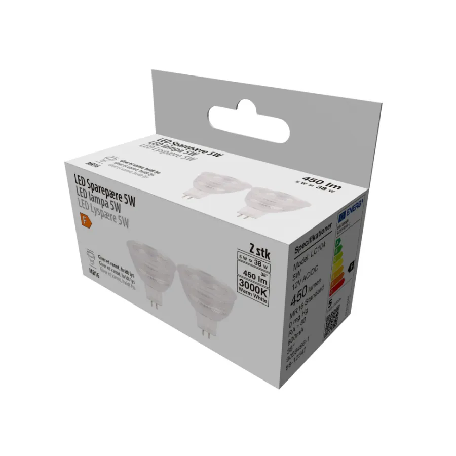 Led-Pærer*LED-spotpære 5 W GU5,3 2-pk.
