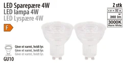 Led-Pærer*LED-spotpære 4 W GU10 2-pk.