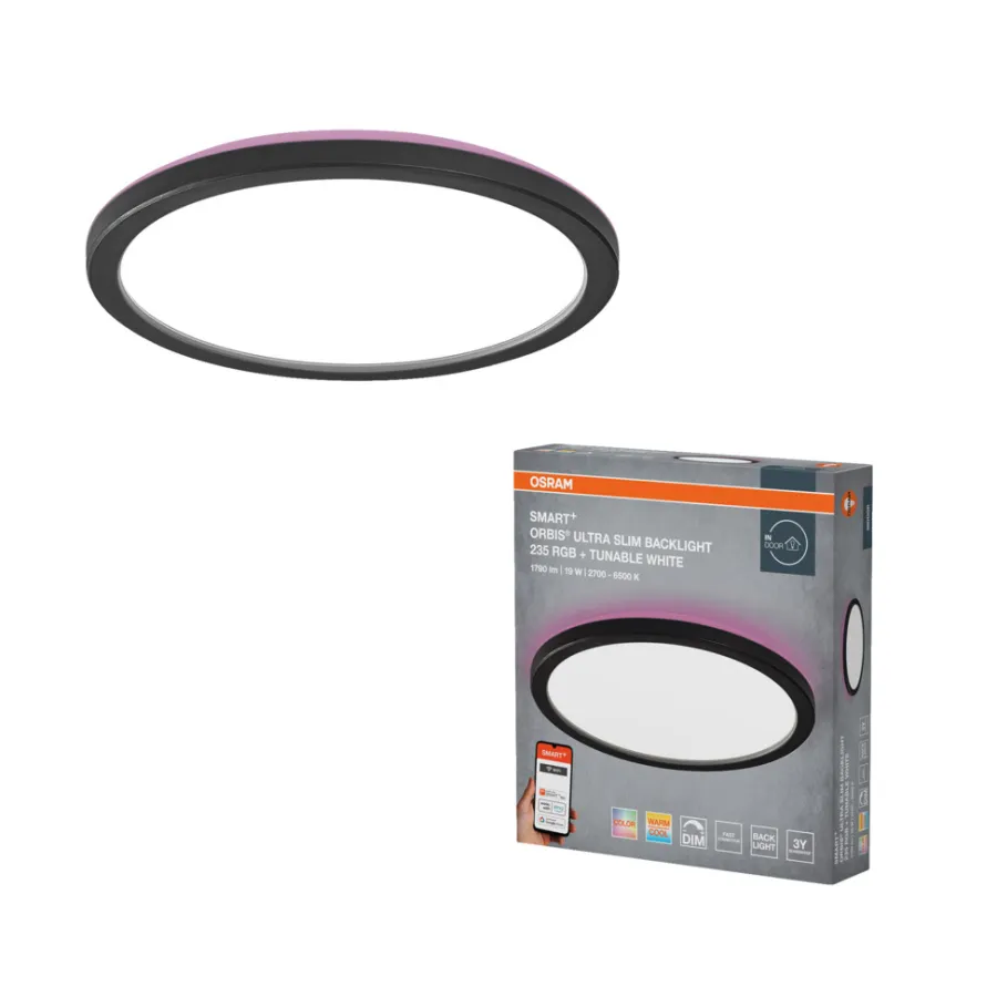 LEDVANCE Loftlamper|Smart Lamper*SMART+ Orbis Ultra Slim Backlight Ø235 mm RGB