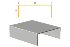 JUAL Tagpap & Asfalt*Limtræsprofil aluminium 90 x 1000 mm