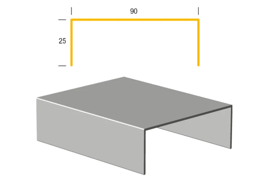 JUAL Tagpap & Asfalt*Limtræsprofil aluminium 90 x 1000 mm