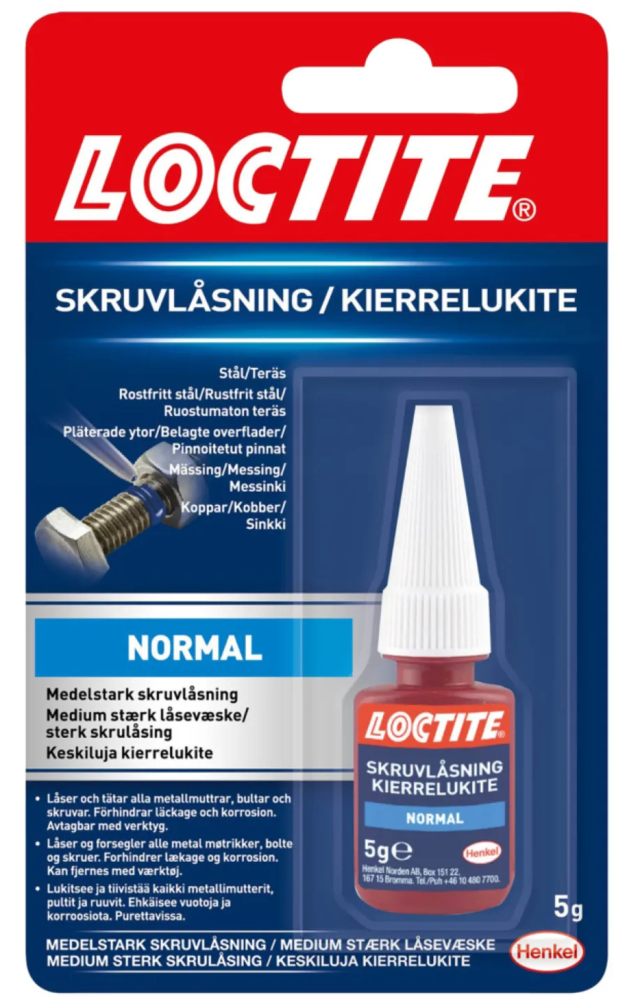 Loctite Biltilbehør*Normal Låsevæske 5 gram