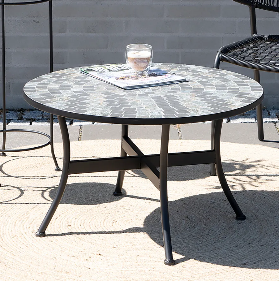 Sunlife® Haveborde|Loungemøbler*Loungebord Rom mosaik Ø76 cm - Multi/sort