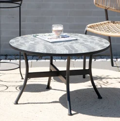 Sunlife® Haveborde|Loungemøbler*Loungebord Rom mosaik Ø76 cm - Multi/sort