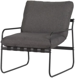 Loungemøbler*Loungesæt 4 dele sort stel/grå hynder Sort stel/grå hylder