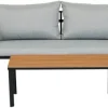 Sunlife® Sæsonafslutning|Loungemøbler*Loungesæt Tokyo 4 dele sort/grå/teak -
