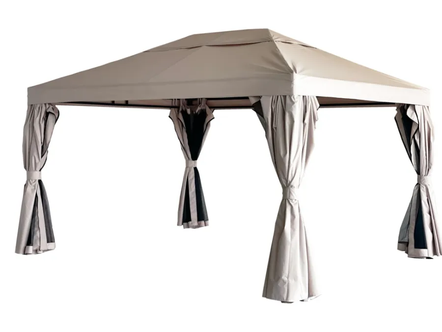 Pavilloner & Partytelte*Luksus pavillon 3 x 4 m beige og sort