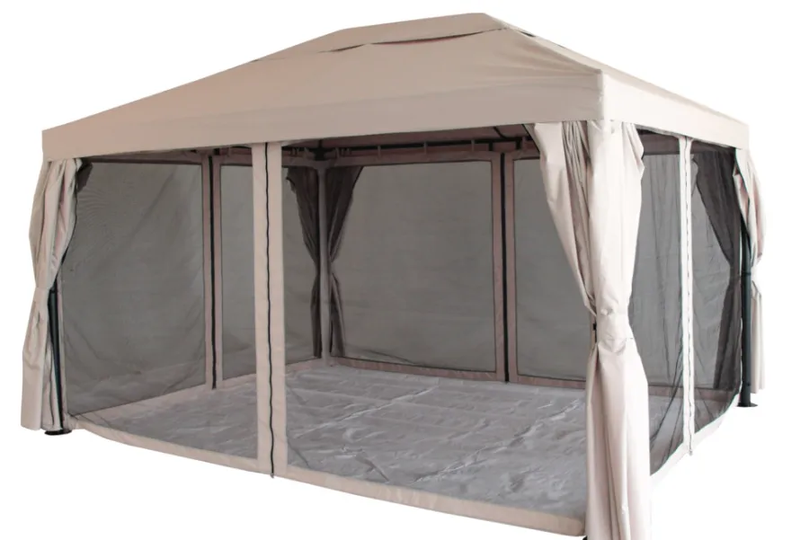 Pavilloner & Partytelte*Luksus pavillon 3 x 4 m beige og sort