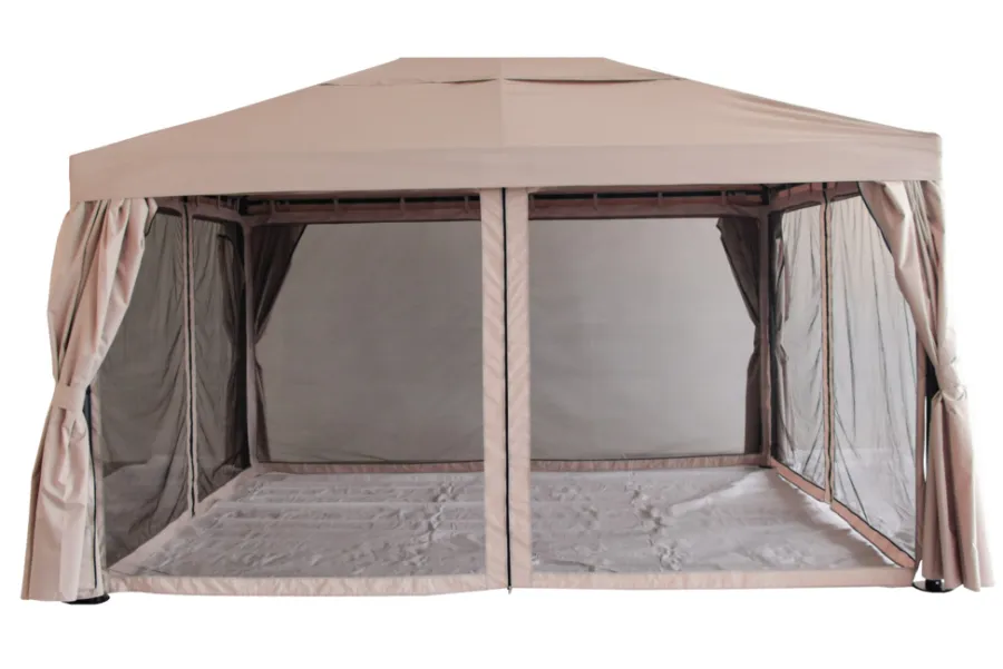 Pavilloner & Partytelte*Luksus pavillon 3 x 4 m beige og sort