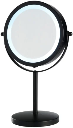 DAY Tilbehør Til Badeværelset|Spejle*Makeup spejl m/lys Ø 17,5 cm - Sort