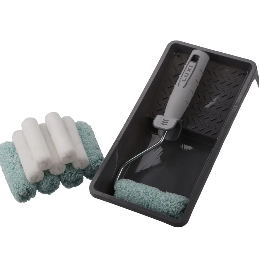 LUXI® Rulle- & Penselsæt*Malerrullesæt 10 cm 12 dele -