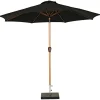 Sunlife® Sæsonafslutning|Parasoller & Markiser*Markedsparasol Stockholm Ø300 cm sort/teak m/krank -