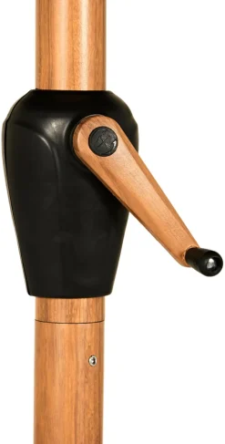 Sunlife® Sæsonafslutning|Parasoller & Markiser*Markedsparasol Stockholm Ø300 cm sort/teak m/krank -