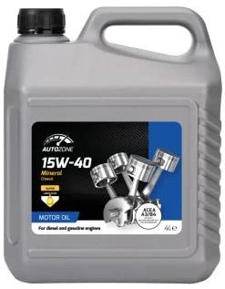 AutoZone® Motorolie & Sprinklervæske*Motorolie mineralsk 15W-40 4 liter -