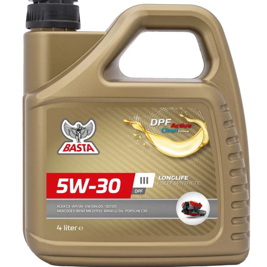 Basta Motorolie & Sprinklervæske*Motorolie 5W-30 fuldsyntetisk - 4 liter
