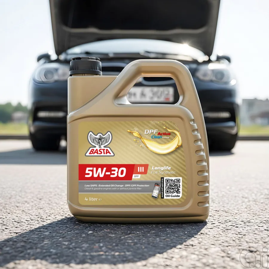 Basta Motorolie & Sprinklervæske*Motorolie 5W-30 fuldsyntetisk - 4 liter