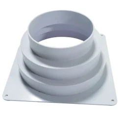 Ventilation*Murflange 175 x 175 - 100-130-150 mm hvid