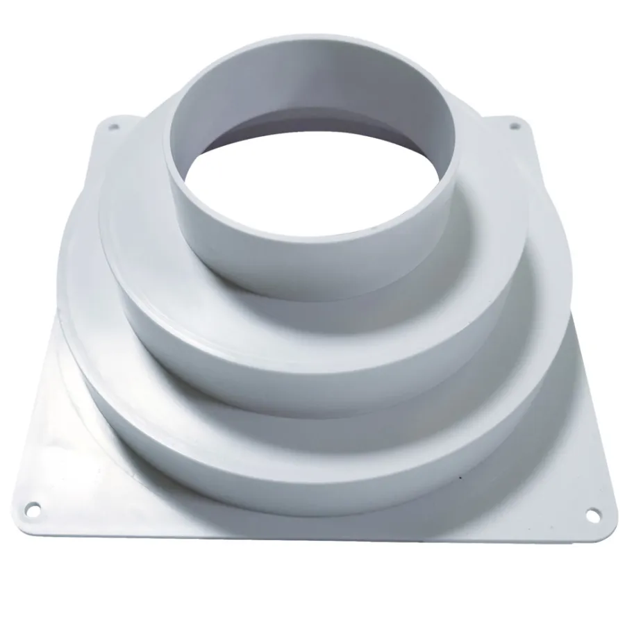 Ventilation*Murflange 175 x 175 mm - 80-125-160 mm hvid