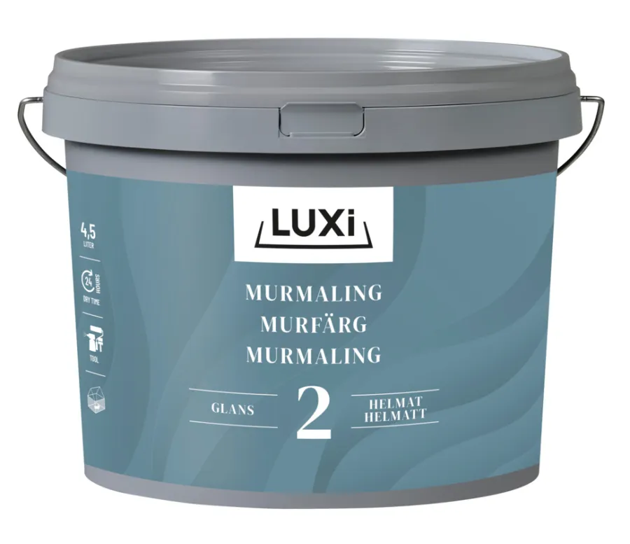 LUXI® Tag-, Mur- & Sokkelmaling*Murmaling 4,5 liter - Kalkhvid