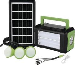 Lyd & Tilbehør Til Mobiltelefoner*Nødradio med solceller, 3 lygter og powerbank 1800 mAh