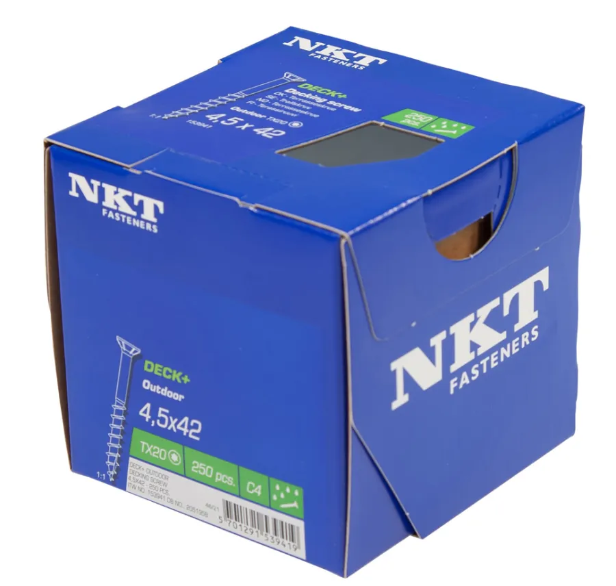 NKT Fasteners Skruer*DECK+ Outdoor terrasseskrue 4,5 x 42mm 250 stk.