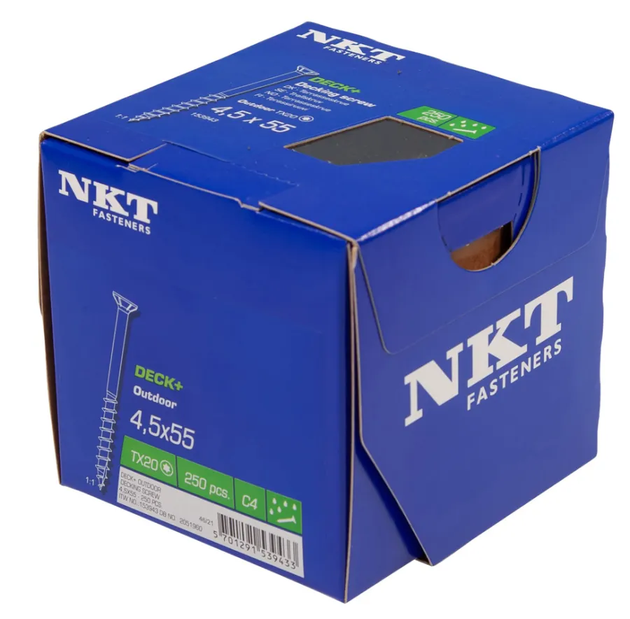 NKT Fasteners Skruer*DECK+ Outdoor terrasseskrue 4,5 x 55mm 250 stk.