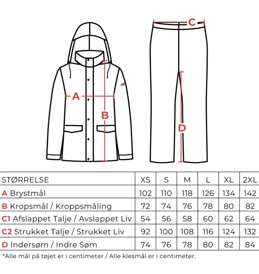 Oak Creek® Beklædning*regntøj unisex str. XL sort