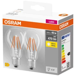 Osram Led-Pærer*LED Base standardpære E27 4 W 2-pk.
