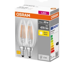 Osram Led-Pærer*LED kertepære E14 4 W 2-pk.