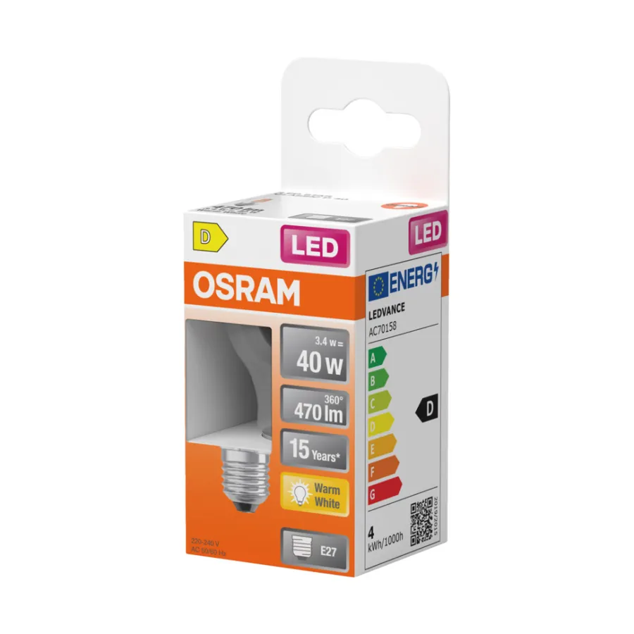 Osram Led-Pærer*LED Star Classic klar kronepære E27 4 W