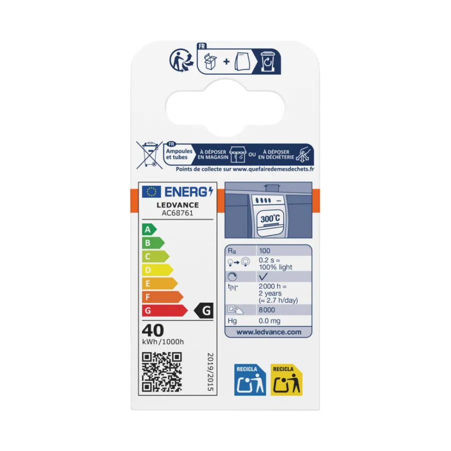 Osram Glødepærer*ovnpære G9 40 W 2-pk.