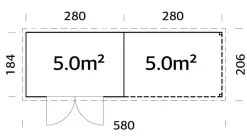 Palmako Redskabsrum*redskabsrum m/pergola Alma 560 x 184 cm