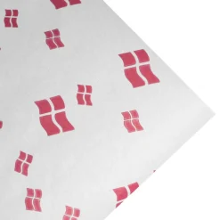 Pynt & Festudstyr|Boligindretning*Papirdug hvid med flag 1,2 x 5 meter Hvid med dannebrogsflag