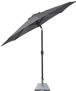 Sunlife® Sæsonafslutning|Parasoller & Markiser*Parasol Arizona grå m/krank og tilt Ø300 cm - Grå dug og sort stang